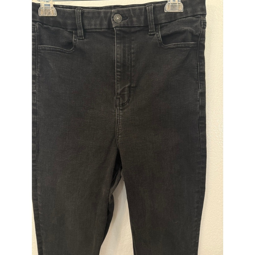 Women's American Eagle Ne(x)t Level Stretch Faded Black Jeans Size 14 Long - Picture 2 of 9